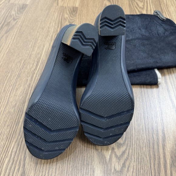 Y2K Sorel Medina Boots Womens 8 Blue Calf Hair Tall Knee High 2000s Rain Boots - Picture 8 of 16